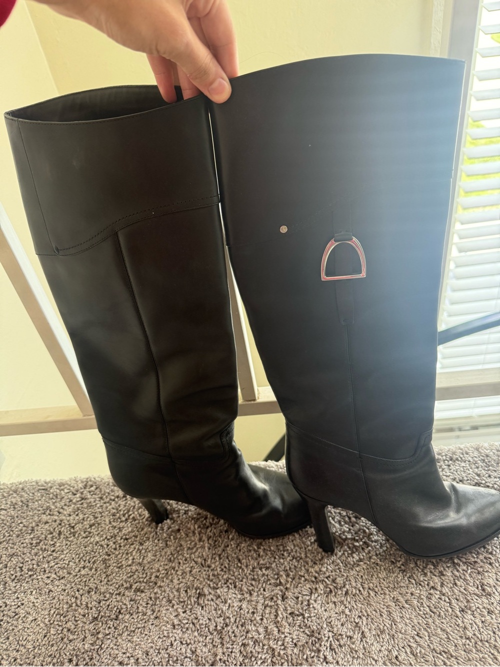 VINTAGE Ralph Lauren Collection Black Women's High Heel Riding Boots